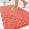 imageOLANLY Thick Bathroom Rugs 30x20 Extra Soft Absorbent Chenille Bath Rugs Rubber Backing Machine Wash Dry Bath Mats for Bathroom Floor Tub and Shower Home Decor Accessories GreyCoral