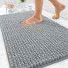 imageOLANLY Thick Bathroom Rugs 30x20 Extra Soft Absorbent Chenille Bath Rugs Rubber Backing Machine Wash Dry Bath Mats for Bathroom Floor Tub and Shower Home Decor Accessories GreyLight Grey