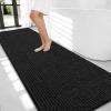 imageOLANLY Thick Bathroom Rugs 30x20 Extra Soft Absorbent Chenille Bath Rugs Rubber Backing Machine Wash Dry Bath Mats for Bathroom Floor Tub and Shower Home Decor Accessories GreyBlack