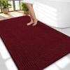 imageOLANLY Thick Bathroom Rugs 30x20 Extra Soft Absorbent Chenille Bath Rugs Rubber Backing Machine Wash Dry Bath Mats for Bathroom Floor Tub and Shower Home Decor Accessories GreyBurgundy