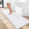 imageOLANLY Thick Bathroom Rugs 30x20 Extra Soft Absorbent Chenille Bath Rugs Rubber Backing Machine Wash Dry Bath Mats for Bathroom Floor Tub and Shower Home Decor Accessories GreyWhite