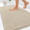 imageOLANLY Thick Bathroom Rugs 30x20 Extra Soft Absorbent Chenille Bath Rugs Rubber Backing Machine Wash Dry Bath Mats for Bathroom Floor Tub and Shower Home Decor Accessories GreySand