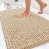 imageOLANLY Thick Bathroom Rugs 30x20 Extra Soft Absorbent Chenille Bath Rugs Rubber Backing Machine Wash Dry Bath Mats for Bathroom Floor Tub and Shower Home Decor Accessories GreyBeige