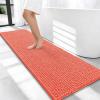 imageOLANLY Thick Bathroom Rugs 30x20 Extra Soft Absorbent Chenille Bath Rugs Rubber Backing Machine Wash Dry Bath Mats for Bathroom Floor Tub and Shower Home Decor Accessories GreyCoral