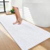 imageOLANLY Thick Bathroom Rugs 30x20 Extra Soft Absorbent Chenille Bath Rugs Rubber Backing Machine Wash Dry Bath Mats for Bathroom Floor Tub and Shower Home Decor Accessories GreyWhite