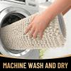 imageOLANLY Thick Bathroom Rugs 30x20 Extra Soft Absorbent Chenille Bath Rugs Rubber Backing Machine Wash Dry Bath Mats for Bathroom Floor Tub and Shower Home Decor Accessories GreySand