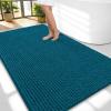 imageOLANLY Thick Bathroom Rugs 30x20 Extra Soft Absorbent Chenille Bath Rugs Rubber Backing Machine Wash Dry Bath Mats for Bathroom Floor Tub and Shower Home Decor Accessories GreyPeacock Blue