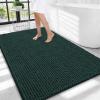 imageOLANLY Thick Bathroom Rugs 30x20 Extra Soft Absorbent Chenille Bath Rugs Rubber Backing Machine Wash Dry Bath Mats for Bathroom Floor Tub and Shower Home Decor Accessories GreyBlackish Green