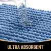 imageOLANLY Thick Bathroom Rugs 30x20 Extra Soft Absorbent Chenille Bath Rugs Rubber Backing Machine Wash Dry Bath Mats for Bathroom Floor Tub and Shower Home Decor Accessories GreyCornflower Blue