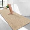 imageOLANLY Thick Bathroom Rugs 30x20 Extra Soft Absorbent Chenille Bath Rugs Rubber Backing Machine Wash Dry Bath Mats for Bathroom Floor Tub and Shower Home Decor Accessories GreyBeige