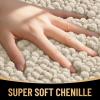 imageOLANLY Thick Bathroom Rugs 30x20 Extra Soft Absorbent Chenille Bath Rugs Rubber Backing Machine Wash Dry Bath Mats for Bathroom Floor Tub and Shower Home Decor Accessories GreySand