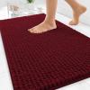 imageOLANLY Thick Bathroom Rugs 30x20 Extra Soft Absorbent Chenille Bath Rugs Rubber Backing Machine Wash Dry Bath Mats for Bathroom Floor Tub and Shower Home Decor Accessories GreyBurgundy