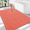 imageOLANLY Thick Bathroom Rugs 30x20 Extra Soft Absorbent Chenille Bath Rugs Rubber Backing Machine Wash Dry Bath Mats for Bathroom Floor Tub and Shower Home Decor Accessories GreyCoral