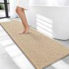 imageOLANLY Thick Bathroom Rugs 30x20 Extra Soft Absorbent Chenille Bath Rugs Rubber Backing Machine Wash Dry Bath Mats for Bathroom Floor Tub and Shower Home Decor Accessories GreyBeige