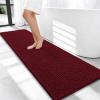 imageOLANLY Thick Bathroom Rugs 30x20 Extra Soft Absorbent Chenille Bath Rugs Rubber Backing Machine Wash Dry Bath Mats for Bathroom Floor Tub and Shower Home Decor Accessories GreyBurgundy