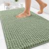 imageOLANLY Thick Bathroom Rugs 30x20 Extra Soft Absorbent Chenille Bath Rugs Rubber Backing Machine Wash Dry Bath Mats for Bathroom Floor Tub and Shower Home Decor Accessories GreySage Green