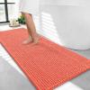imageOLANLY Thick Bathroom Rugs 30x20 Extra Soft Absorbent Chenille Bath Rugs Rubber Backing Machine Wash Dry Bath Mats for Bathroom Floor Tub and Shower Home Decor Accessories GreyCoral
