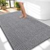 imageOLANLY Thick Bathroom Rugs 30x20 Extra Soft Absorbent Chenille Bath Rugs Rubber Backing Machine Wash Dry Bath Mats for Bathroom Floor Tub and Shower Home Decor Accessories GreyGrey