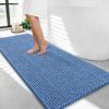 imageOLANLY Thick Bathroom Rugs 30x20 Extra Soft Absorbent Chenille Bath Rugs Rubber Backing Machine Wash Dry Bath Mats for Bathroom Floor Tub and Shower Home Decor Accessories GreyCornflower Blue