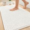 imageOLANLY Thick Bathroom Rugs 30x20 Extra Soft Absorbent Chenille Bath Rugs Rubber Backing Machine Wash Dry Bath Mats for Bathroom Floor Tub and Shower Home Decor Accessories GreyIvory