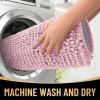 imageOLANLY Thick Bathroom Rugs 30x20 Extra Soft Absorbent Chenille Bath Rugs Rubber Backing Machine Wash Dry Bath Mats for Bathroom Floor Tub and Shower Home Decor Accessories GreyDusty Rose
