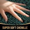 imageOLANLY Thick Bathroom Rugs 30x20 Extra Soft Absorbent Chenille Bath Rugs Rubber Backing Machine Wash Dry Bath Mats for Bathroom Floor Tub and Shower Home Decor Accessories GreyBlackish Green
