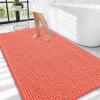 imageOLANLY Thick Bathroom Rugs 30x20 Extra Soft Absorbent Chenille Bath Rugs Rubber Backing Machine Wash Dry Bath Mats for Bathroom Floor Tub and Shower Home Decor Accessories GreyCoral