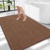 imageOLANLY Thick Bathroom Rugs 30x20 Extra Soft Absorbent Chenille Bath Rugs Rubber Backing Machine Wash Dry Bath Mats for Bathroom Floor Tub and Shower Home Decor Accessories GreyMocha