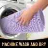 imageOLANLY Thick Bathroom Rugs 30x20 Extra Soft Absorbent Chenille Bath Rugs Rubber Backing Machine Wash Dry Bath Mats for Bathroom Floor Tub and Shower Home Decor Accessories GreyLavender
