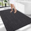 imageOLANLY Thick Bathroom Rugs 30x20 Extra Soft Absorbent Chenille Bath Rugs Rubber Backing Machine Wash Dry Bath Mats for Bathroom Floor Tub and Shower Home Decor Accessories GreyDark Grey