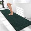 imageOLANLY Thick Bathroom Rugs 30x20 Extra Soft Absorbent Chenille Bath Rugs Rubber Backing Machine Wash Dry Bath Mats for Bathroom Floor Tub and Shower Home Decor Accessories GreyBlackish Green