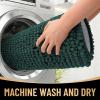 imageOLANLY Thick Bathroom Rugs 30x20 Extra Soft Absorbent Chenille Bath Rugs Rubber Backing Machine Wash Dry Bath Mats for Bathroom Floor Tub and Shower Home Decor Accessories GreyBlackish Green