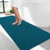 imageOLANLY Thick Bathroom Rugs 30x20 Extra Soft Absorbent Chenille Bath Rugs Rubber Backing Machine Wash Dry Bath Mats for Bathroom Floor Tub and Shower Home Decor Accessories GreyPeacock Blue