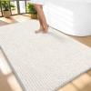 imageOLANLY Thick Bathroom Rugs 30x20 Extra Soft Absorbent Chenille Bath Rugs Rubber Backing Machine Wash Dry Bath Mats for Bathroom Floor Tub and Shower Home Decor Accessories GreyIvory
