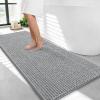 imageOLANLY Thick Bathroom Rugs 30x20 Extra Soft Absorbent Chenille Bath Rugs Rubber Backing Machine Wash Dry Bath Mats for Bathroom Floor Tub and Shower Home Decor Accessories GreyLight Grey