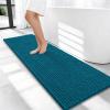 imageOLANLY Thick Bathroom Rugs 30x20 Extra Soft Absorbent Chenille Bath Rugs Rubber Backing Machine Wash Dry Bath Mats for Bathroom Floor Tub and Shower Home Decor Accessories GreyPeacock Blue
