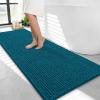imageOLANLY Thick Bathroom Rugs 30x20 Extra Soft Absorbent Chenille Bath Rugs Rubber Backing Machine Wash Dry Bath Mats for Bathroom Floor Tub and Shower Home Decor Accessories GreyPeacock Blue