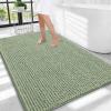 imageOLANLY Thick Bathroom Rugs 30x20 Extra Soft Absorbent Chenille Bath Rugs Rubber Backing Machine Wash Dry Bath Mats for Bathroom Floor Tub and Shower Home Decor Accessories GreySage Green
