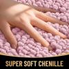 imageOLANLY Thick Bathroom Rugs 30x20 Extra Soft Absorbent Chenille Bath Rugs Rubber Backing Machine Wash Dry Bath Mats for Bathroom Floor Tub and Shower Home Decor Accessories GreyDusty Rose