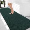 imageOLANLY Thick Bathroom Rugs 30x20 Extra Soft Absorbent Chenille Bath Rugs Rubber Backing Machine Wash Dry Bath Mats for Bathroom Floor Tub and Shower Home Decor Accessories GreyBlackish Green