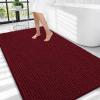 imageOLANLY Thick Bathroom Rugs 30x20 Extra Soft Absorbent Chenille Bath Rugs Rubber Backing Machine Wash Dry Bath Mats for Bathroom Floor Tub and Shower Home Decor Accessories GreyBurgundy