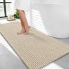 imageOLANLY Thick Bathroom Rugs 30x20 Extra Soft Absorbent Chenille Bath Rugs Rubber Backing Machine Wash Dry Bath Mats for Bathroom Floor Tub and Shower Home Decor Accessories GreySand