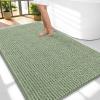 imageOLANLY Thick Bathroom Rugs 30x20 Extra Soft Absorbent Chenille Bath Rugs Rubber Backing Machine Wash Dry Bath Mats for Bathroom Floor Tub and Shower Home Decor Accessories GreySage Green