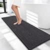 imageOLANLY Thick Bathroom Rugs 30x20 Extra Soft Absorbent Chenille Bath Rugs Rubber Backing Machine Wash Dry Bath Mats for Bathroom Floor Tub and Shower Home Decor Accessories GreyDark Grey