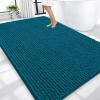 imageOLANLY Thick Bathroom Rugs 30x20 Extra Soft Absorbent Chenille Bath Rugs Rubber Backing Machine Wash Dry Bath Mats for Bathroom Floor Tub and Shower Home Decor Accessories GreyPeacock Blue