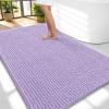 imageOLANLY Thick Bathroom Rugs 30x20 Extra Soft Absorbent Chenille Bath Rugs Rubber Backing Machine Wash Dry Bath Mats for Bathroom Floor Tub and Shower Home Decor Accessories GreyLavender