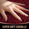 imageOLANLY Thick Bathroom Rugs 30x20 Extra Soft Absorbent Chenille Bath Rugs Rubber Backing Machine Wash Dry Bath Mats for Bathroom Floor Tub and Shower Home Decor Accessories GreyBurgundy