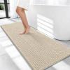 imageOLANLY Thick Bathroom Rugs 30x20 Extra Soft Absorbent Chenille Bath Rugs Rubber Backing Machine Wash Dry Bath Mats for Bathroom Floor Tub and Shower Home Decor Accessories GreySand