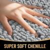 imageOLANLY Thick Bathroom Rugs 30x20 Extra Soft Absorbent Chenille Bath Rugs Rubber Backing Machine Wash Dry Bath Mats for Bathroom Floor Tub and Shower Home Decor Accessories GreyLight Grey
