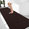 imageOLANLY Thick Bathroom Rugs 30x20 Extra Soft Absorbent Chenille Bath Rugs Rubber Backing Machine Wash Dry Bath Mats for Bathroom Floor Tub and Shower Home Decor Accessories GreyBrown